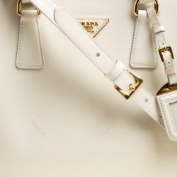 Pre Owned Prada Cream Patent Leather Tote