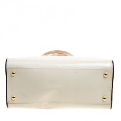 Pre Owned Prada Cream Patent Leather Tote