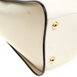 Pre Owned Prada Cream Patent Leather Tote