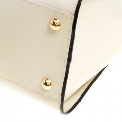 Pre Owned Prada Cream Patent Leather Tote