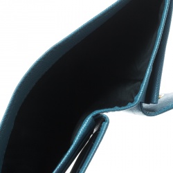 Pre Owned Prada Sky Blue Saffiano Metal Leather Snap Wallet