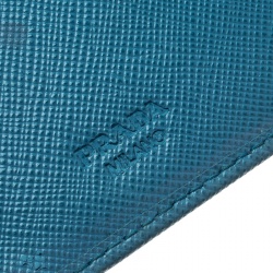 Pre Owned Prada Sky Blue Saffiano Metal Leather Snap Wallet