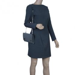 Pre Owned حقيبة برادا جلد سافيانو كير رمادي بقلاب