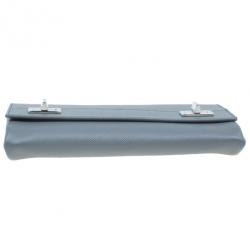 Pre Owned حقيبة برادا جلد سافيانو كير رمادي بقلاب