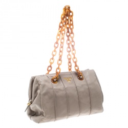 Pre Owned Prada Pomise Leather Shoulder Bag