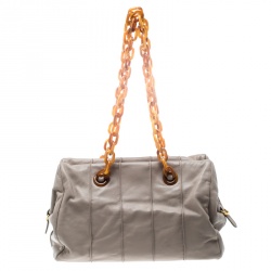 Pre Owned Prada Pomise Leather Shoulder Bag