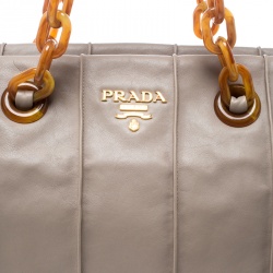 Pre Owned Prada Pomise Leather Shoulder Bag