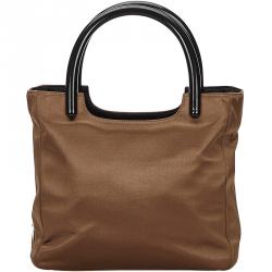 Pre Owned Prada Brown Satin Everyday Bag