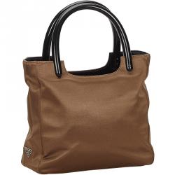 Pre Owned Prada Brown Satin Everyday Bag