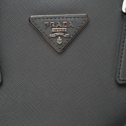 Pre Owned Prada Grey Saffiano Leather Open Promenade Top Handle Bag