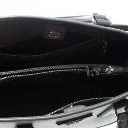 Pre Owned Prada Grey Saffiano Leather Open Promenade Top Handle Bag