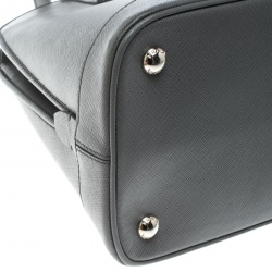 Pre Owned Prada Grey Saffiano Leather Open Promenade Top Handle Bag