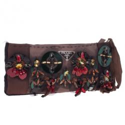 Pre Owned Prada Small Beaded and Satin Clutch