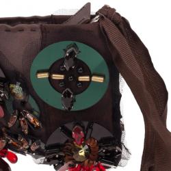 Pre Owned Prada Small Beaded and Satin Clutch