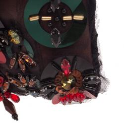 Pre Owned Prada Small Beaded and Satin Clutch