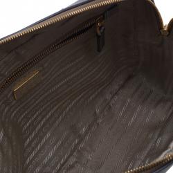 مملوكة مسبقًا Prada Metallic Siver Saffiano Zip Around Lux Bag