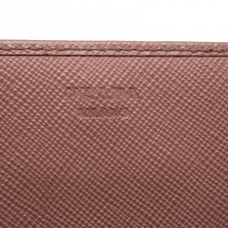 Pre Owned محفظة بسلسلة برادا جلد معدن سافيانو وردية