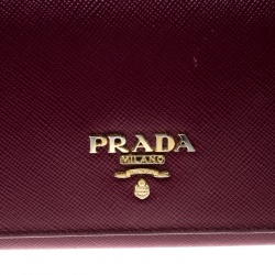 Pre Owned Prada Magenta Saffiano Leather Continental Wallet