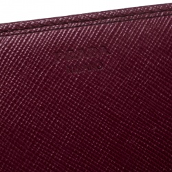 Pre Owned Prada Magenta Saffiano Leather Continental Wallet