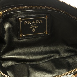 Pre Owned Prada Green Python Whips Pietre Chain Clutch