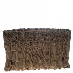 Pre Owned Prada Brown Cloquet Fabric Folders Clutch