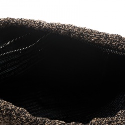 Pre Owned Prada Brown Cloquet Fabric Folders Clutch