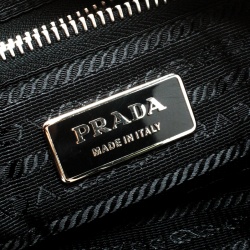 Pre Owned Prada Brown Cloquet Fabric Folders Clutch