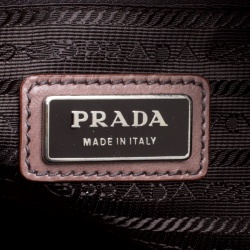 Pre Owned Prada Brown/Black Ombre Glace Leather Zippers Bauletto Bag