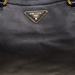 Pre Owned Prada Black Deerskin Leather Shoulder Bag