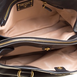 Pre Owned Prada Black Deerskin Leather Shoulder Bag