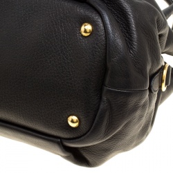 Pre Owned Prada Black Deerskin Leather Shoulder Bag