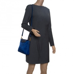 Pre Owned Prada Blue Nylon/Saffiano Leather Crossbody Bag