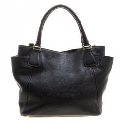 Pre Owned Prada Black Vitello Daino Leather Shopper Tote