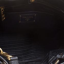 Pre Owned Prada Black Vitello Daino Leather Shopper Tote