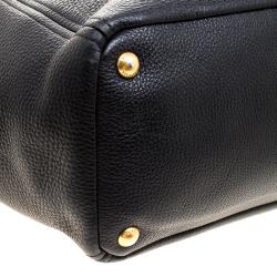 Pre Owned Prada Black Vitello Daino Leather Shopper Tote