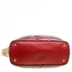 Pre Owned Prada Red Perforated PVC Tote