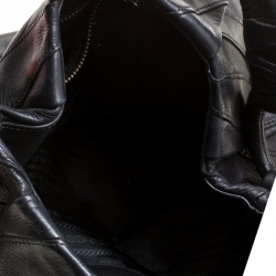 Pre Owned Prada Black Ruffle Leather Mordore Hobo