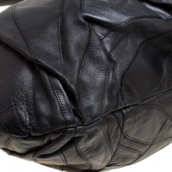 Pre Owned Prada Black Ruffle Leather Mordore Hobo