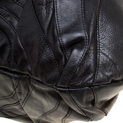 Pre Owned Prada Black Ruffle Leather Mordore Hobo