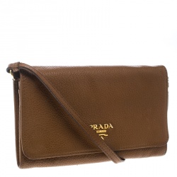 Pre Owned Prada Brown Leather Crossbody Bag