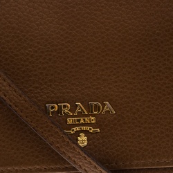 Pre Owned Prada Brown Leather Crossbody Bag