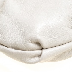 Pre Owned Prada Off White Leather Hobo