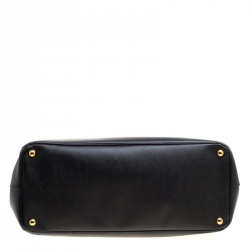 Pre Owned Prada Black Saffiano Lux Leather Executive Double Zip Tote