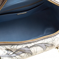 Pre Owned Prada Multicolor Rabbit Print Leather Top Handle Bauletto Bag