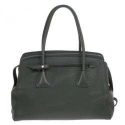 مملوكة مسبقًا Prada Forest Green Vitello Daino Leather Tote Bag