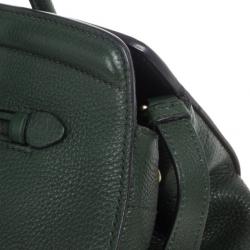 مملوكة مسبقًا Prada Forest Green Vitello Daino Leather Tote Bag