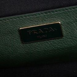مملوكة مسبقًا Prada Forest Green Vitello Daino Leather Tote Bag