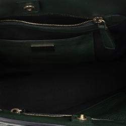 مملوكة مسبقًا Prada Forest Green Vitello Daino Leather Tote Bag