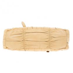 Pre Owned Prada Beige Nappa Gaufre Leather Satchel
