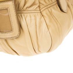 Pre Owned Prada Beige Nappa Gaufre Leather Satchel